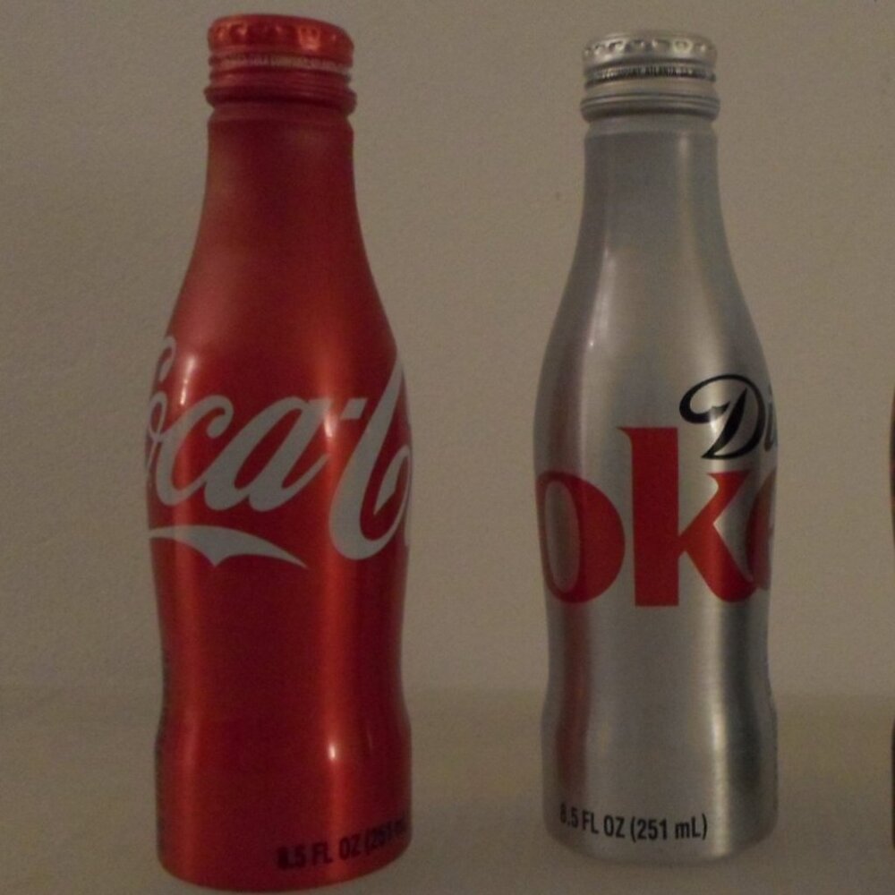 Coca-Cola & Diet Coke Aluminum Commemorative Bottles – Set of 2